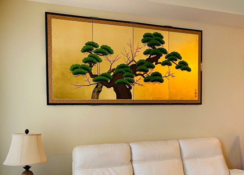 Installation example 4 for Japanese folding gold screen paintings 