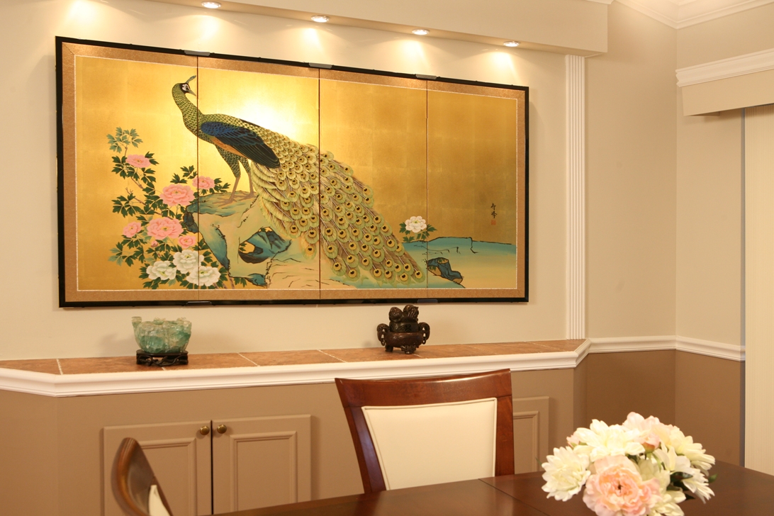 Installation example 5 for Japanese folding gold screen paintings 